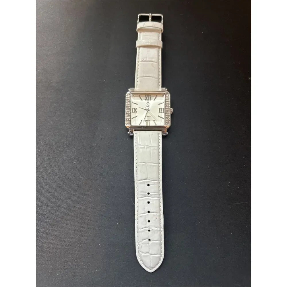 Premier Designs Silver Tone White Band Women’s Quartz Watch
